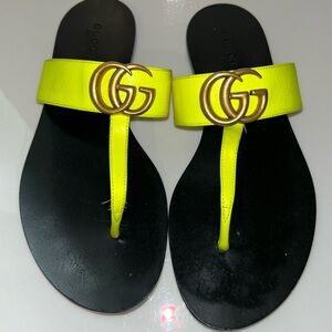 Neon Yellow Gucci Sandals